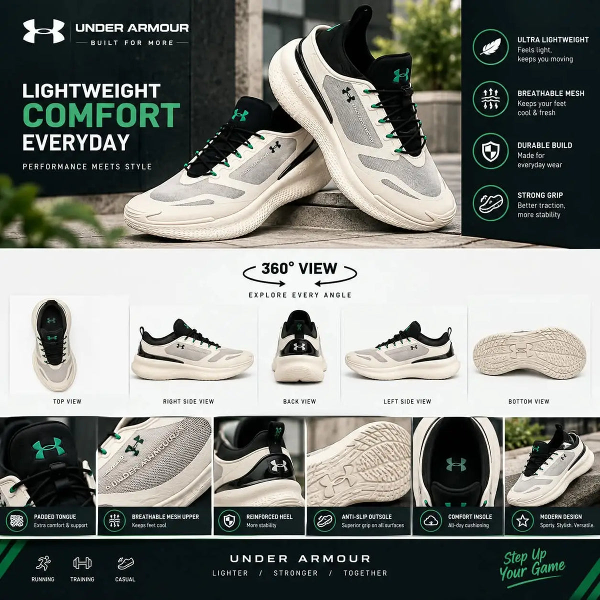 Under Armour Nova Slipspeed WHITE GREEN