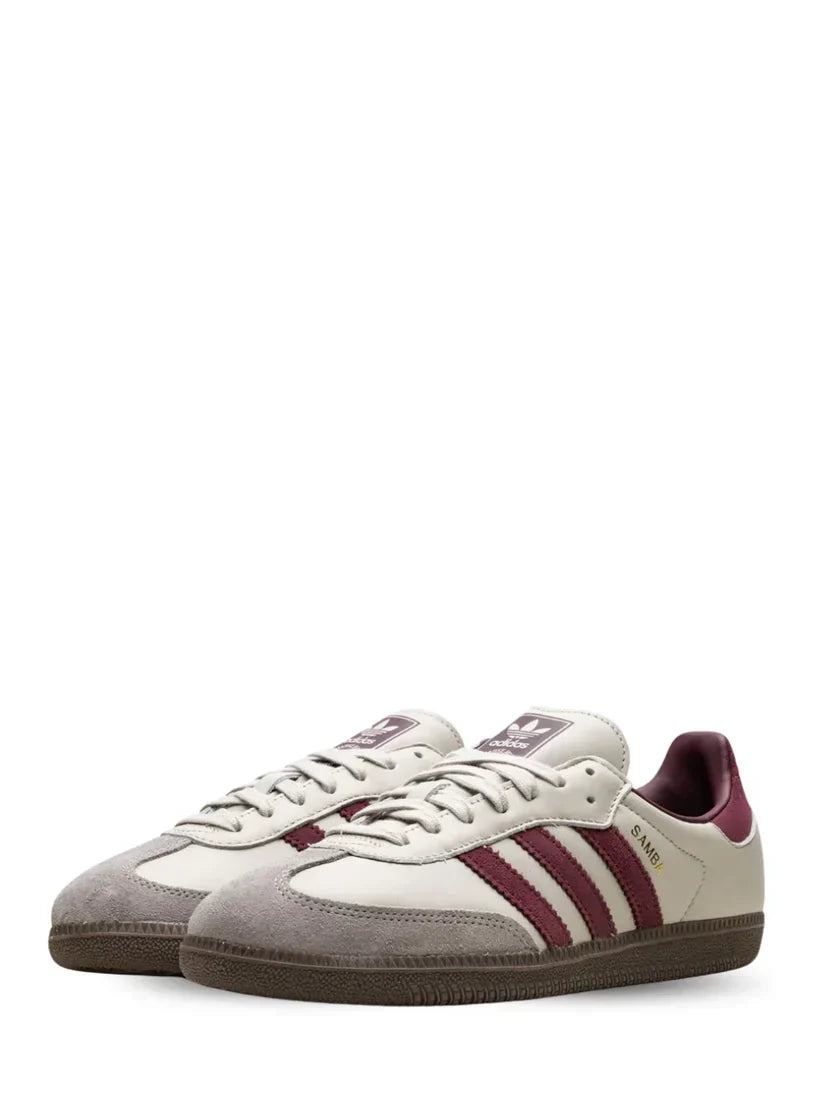 Adidass Samba Wonder White Maroon Men Leather Quality