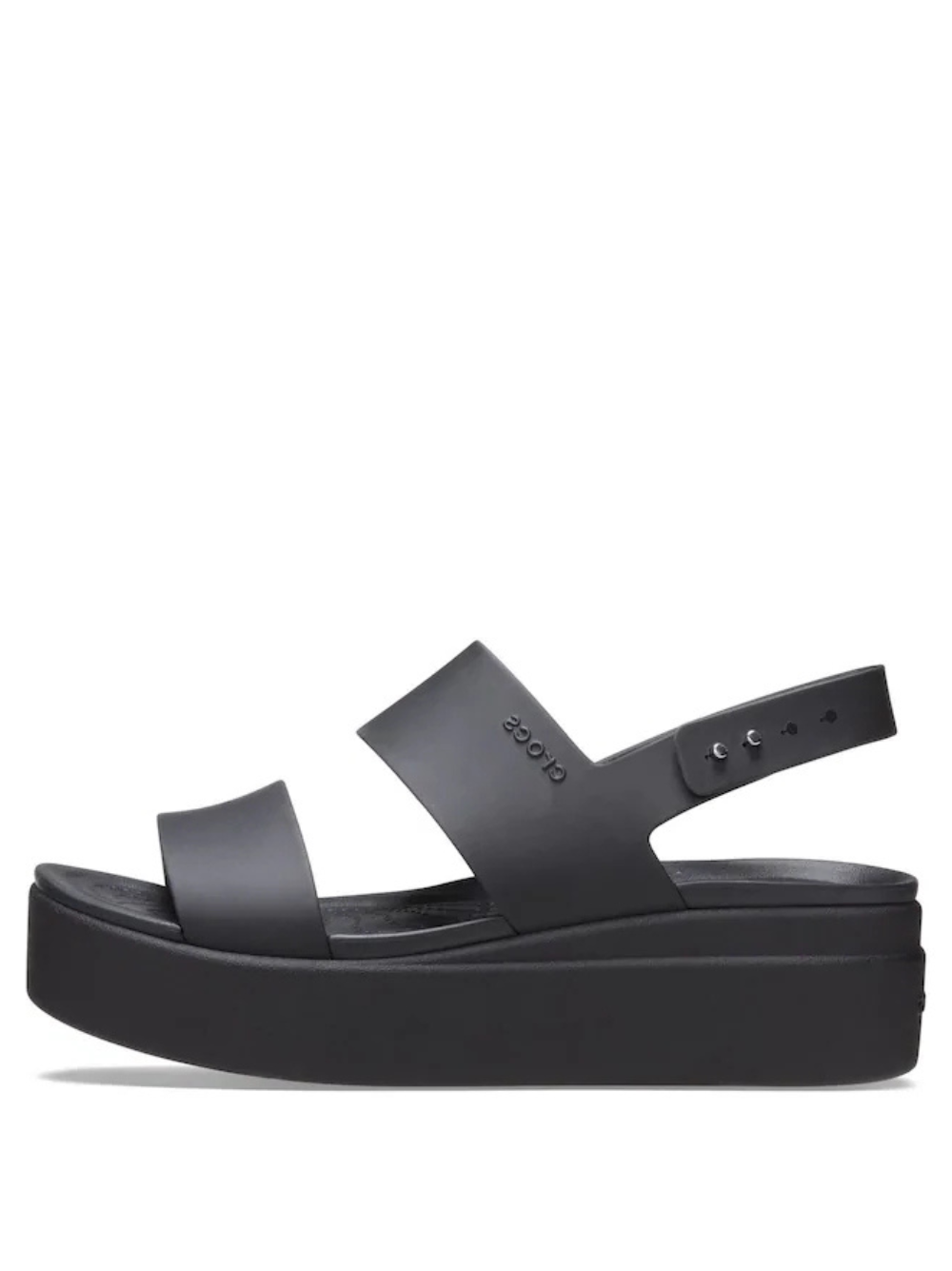 crocss Black Brooklyn Low Wedge Sandals