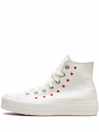 Convers.e Chuck Taylor All Star Lift Platform High Embroidered Hearts