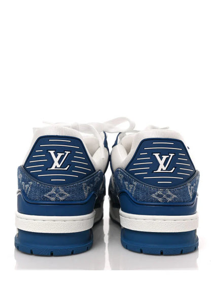 loui. vuitton trainer white blue