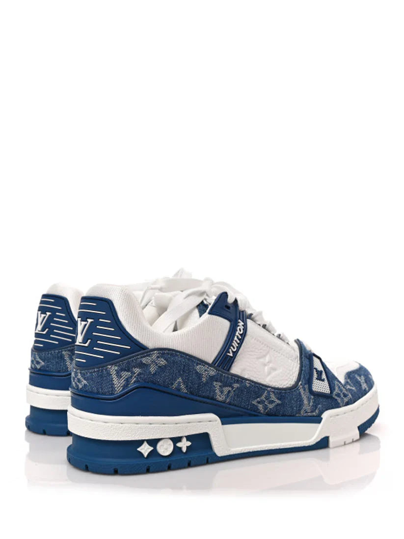 loui. vuitton trainer white blue