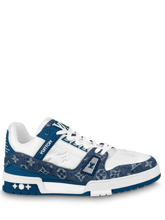 loui. vuitton trainer white blue