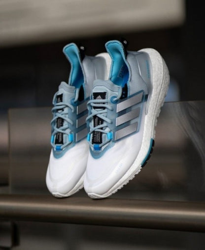 Adidas Ultraboost 22 COLD RDY Grey Silver Metallic Blue Rush