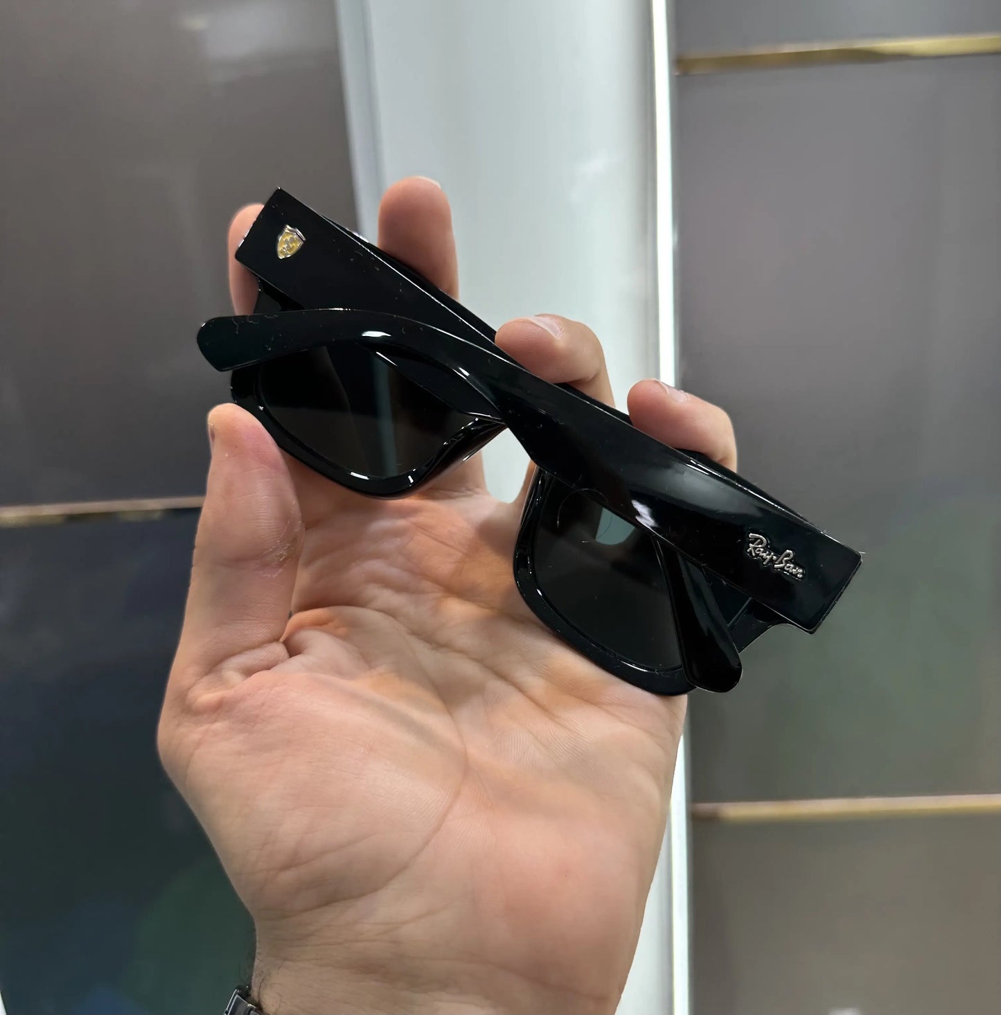 RayBan FerRari Glossy All Black Premium Shades 2217