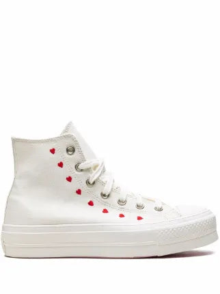 Convers.e Chuck Taylor All Star Lift Platform High Embroidered Hearts
