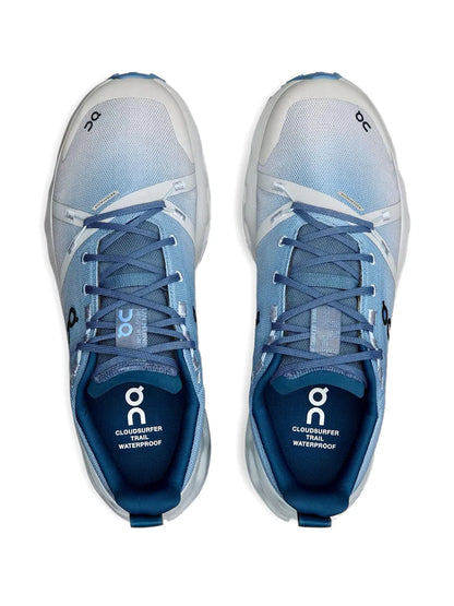 On Cloudsurfer Trail Waterproof Chambray Glacier Fix