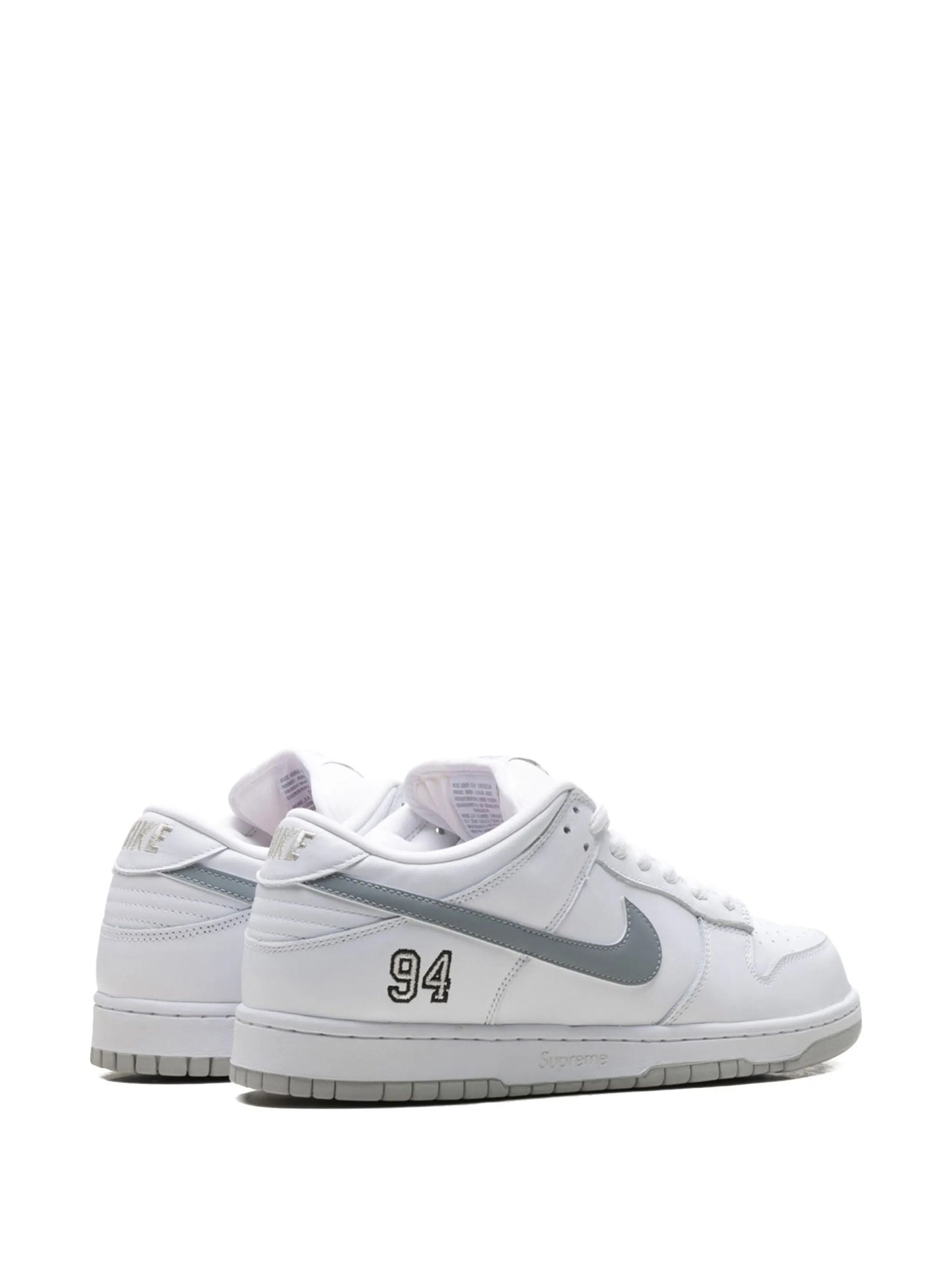 Supreme x Nikee SB Dunk Low White Grey
