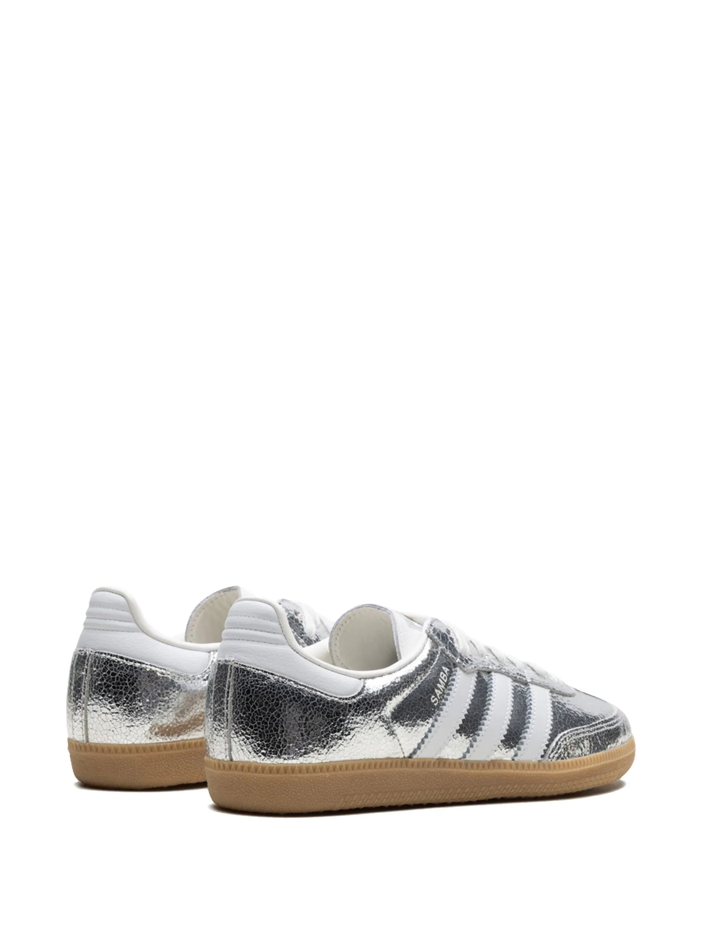 Adidass Samba OG Silver Metallic Cracked Leather