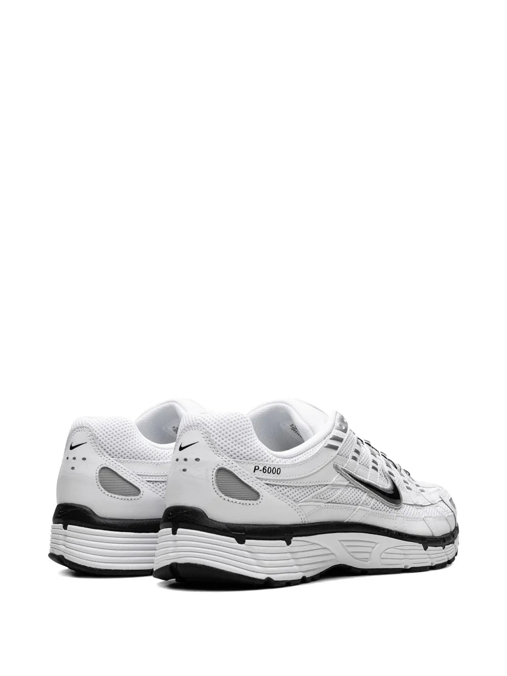 nikee P-6000 in White Black Metallic Silver