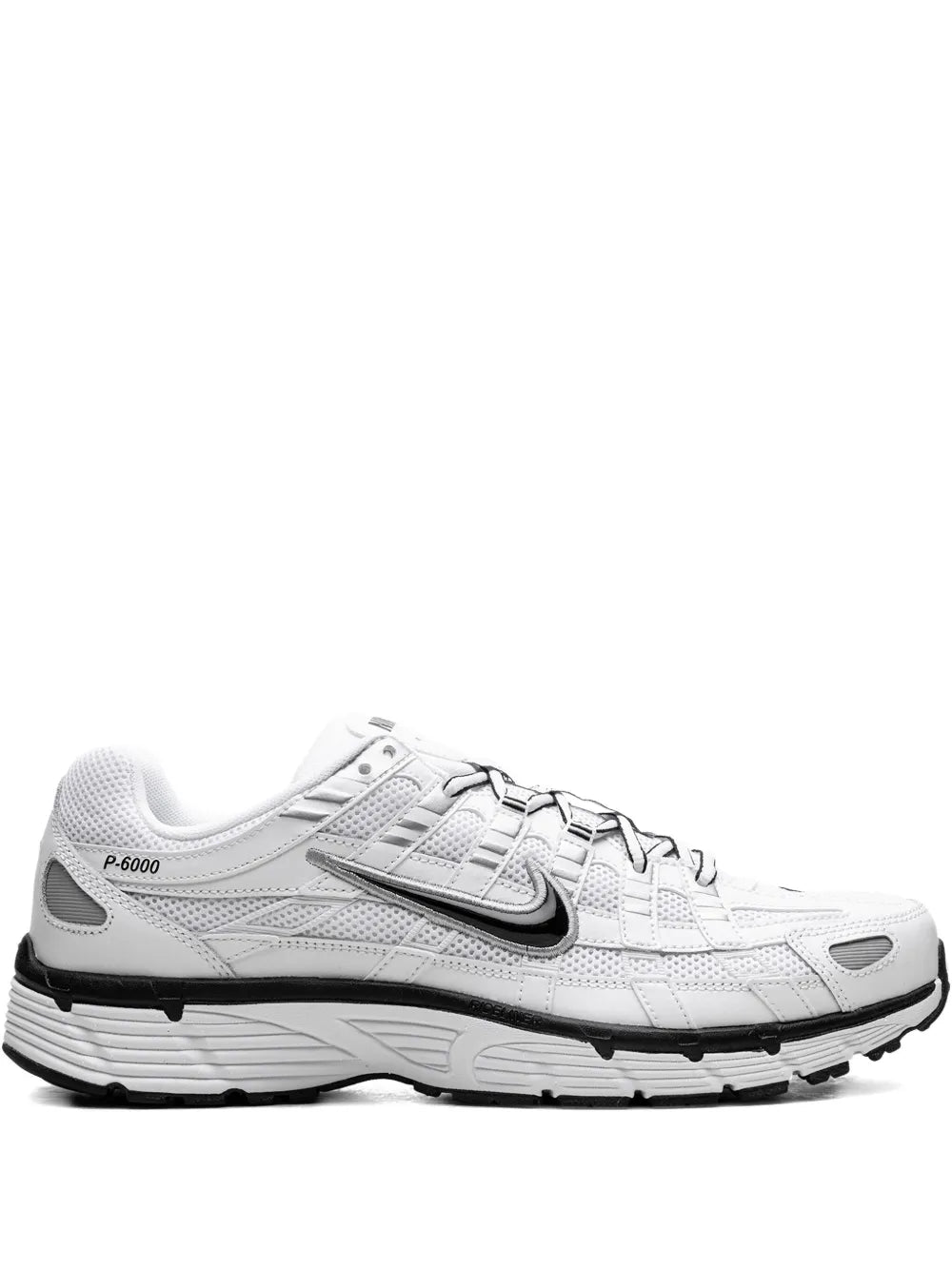 nikee P-6000 in White Black Metallic Silver