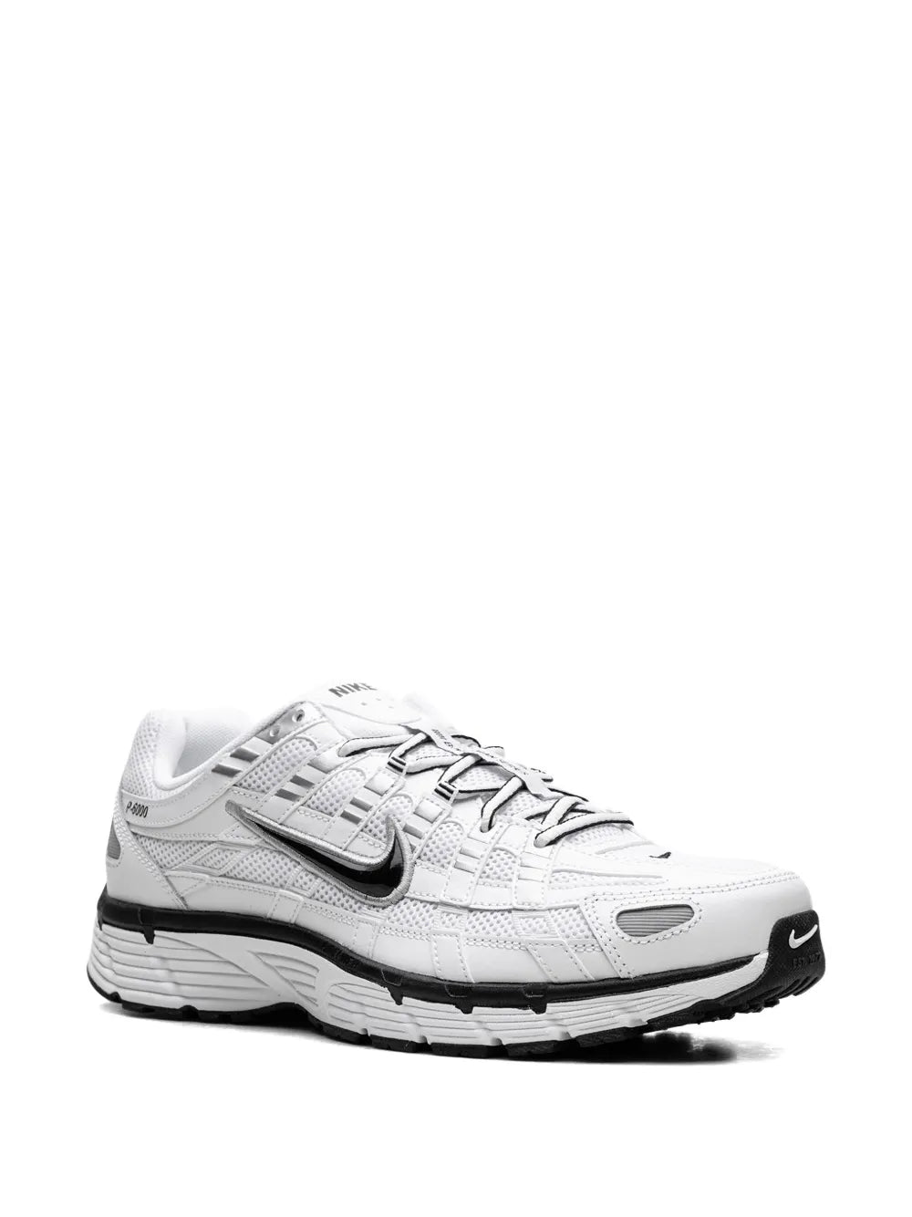 nikee P-6000 in White Black Metallic Silver