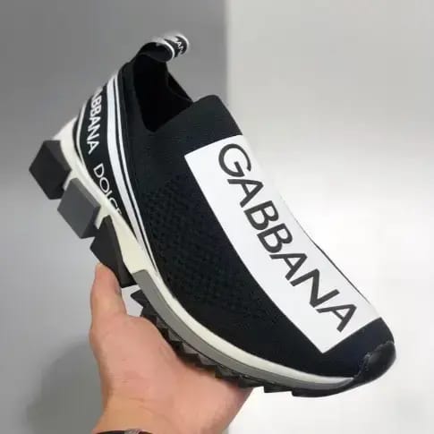 Dolce & Gabbana Black White Slip on Sorrennto