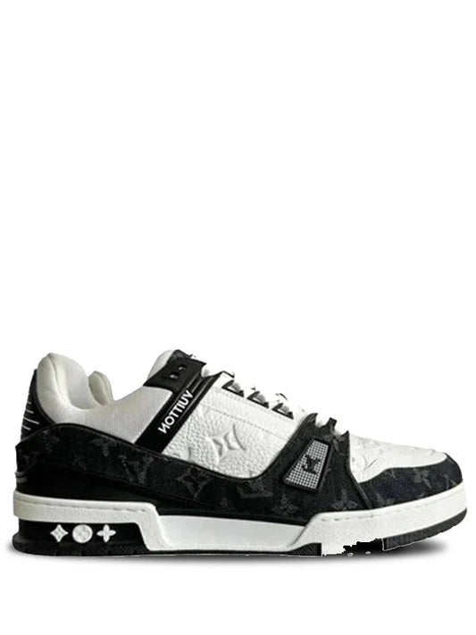 Louis Vuittton LV Trainer Monogram White Black Denim With Accessories