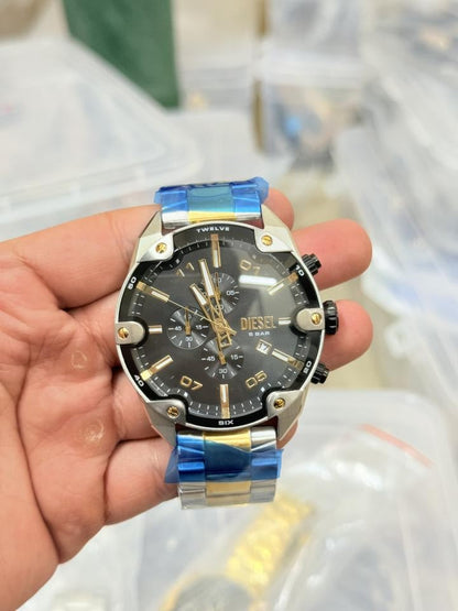 DIESE_L DZ4669 Black Dial Spiked Chronograph Watch (Men