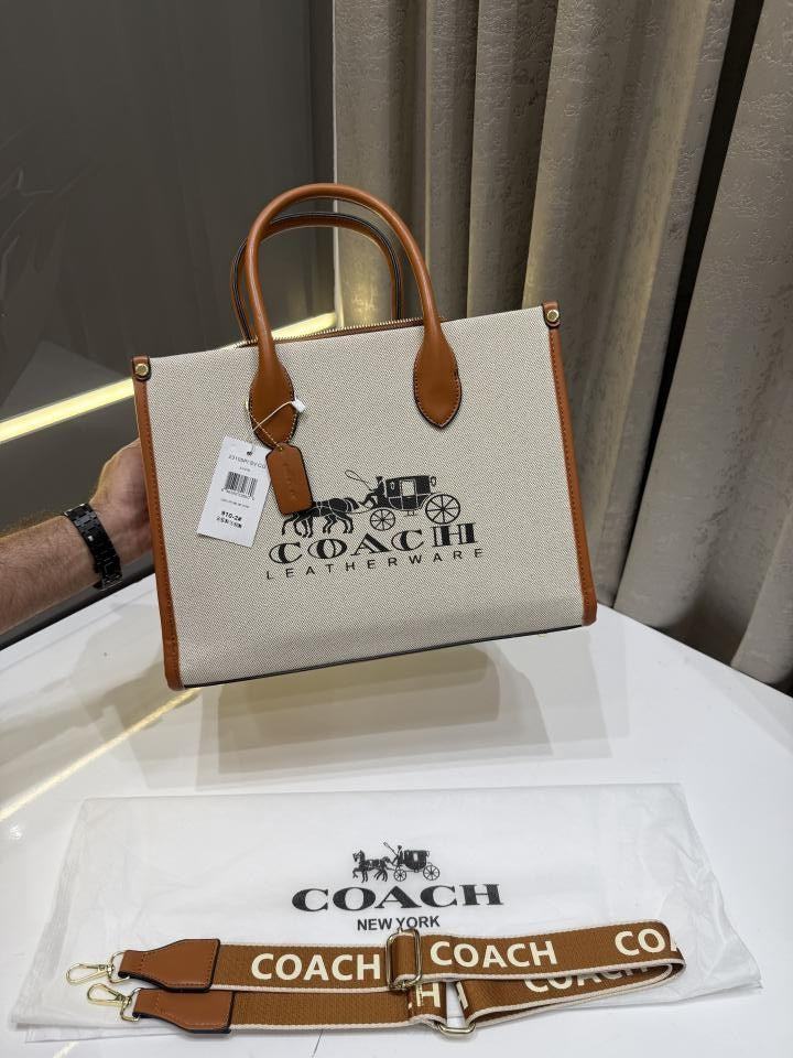 COACH BROWN HORSE CARRIAGE ACE TOTE 35 PREMIUM
