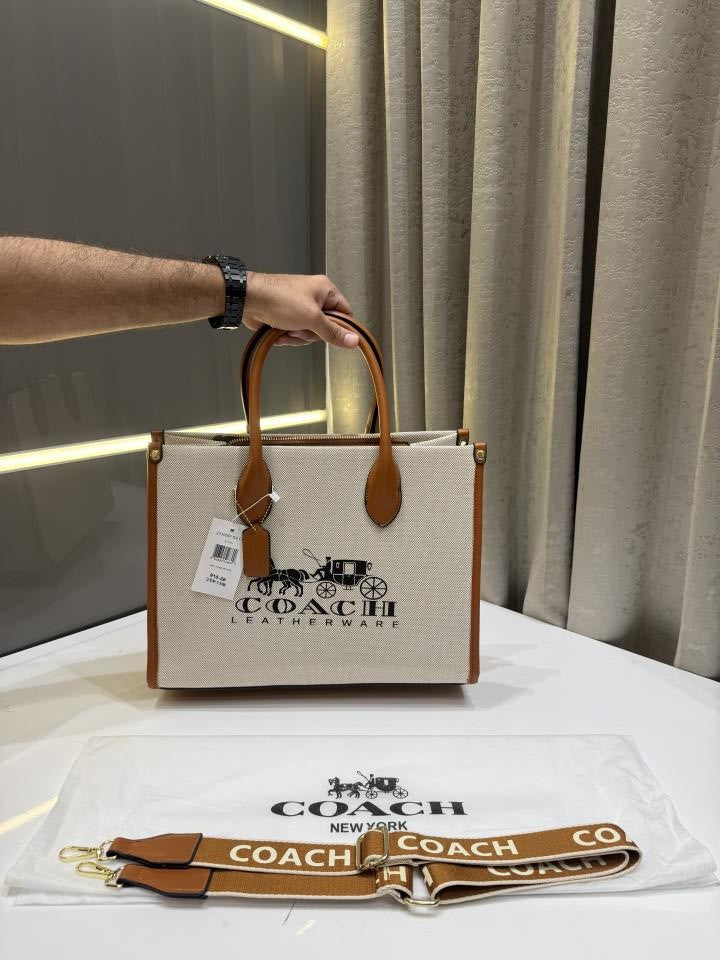 COACH BROWN HORSE CARRIAGE ACE TOTE 35 PREMIUM