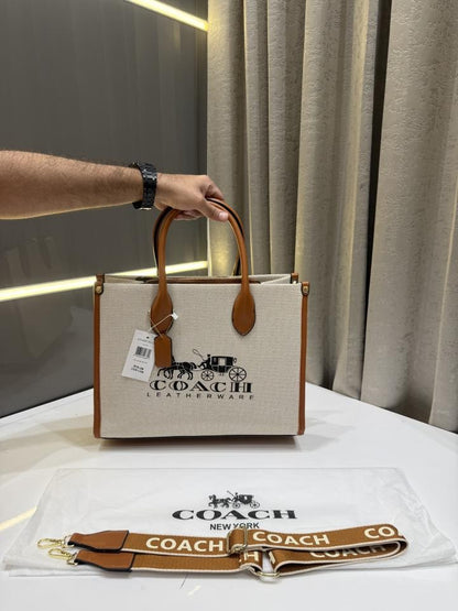 COACH BROWN HORSE CARRIAGE ACE TOTE 35 PREMIUM