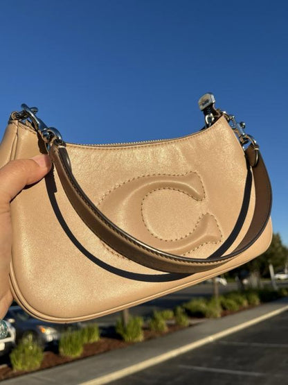 Sale COACH TERI NOLITA SHOULDER BEIGE BAG SMOOTH LEATHER