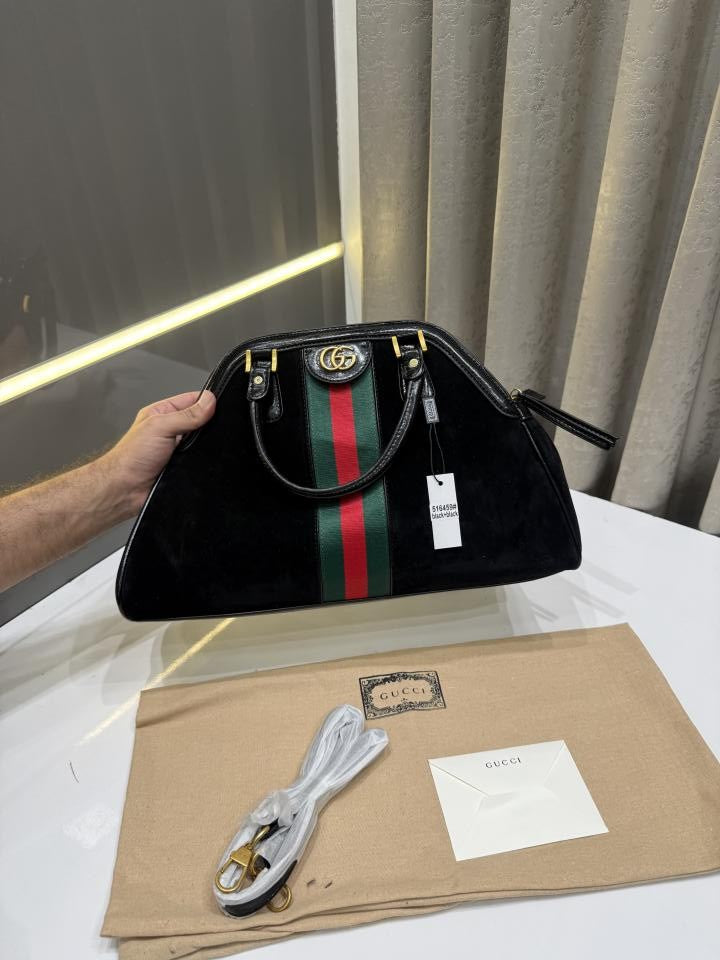 GUCC.I OPHIDIA BLACK RE(BELLE) TOP HNADLE PREMIUM BAG WITH DUST BAG