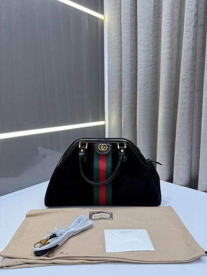 GUCC.I OPHIDIA BLACK RE(BELLE) TOP HNADLE PREMIUM BAG WITH DUST BAG