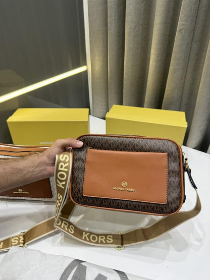 MICHAE.L KORS BROWN MAEVE LARGE POCKET PREMIUM CROSSBODY BAG WITH OG BOX