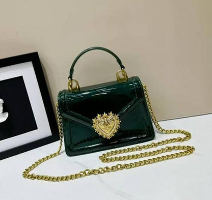 DOLC.E & GABBANA GREEN DEVOTION PREMIUM HAND BAG HEART PLAQUE WITH OG BOX PACKING
