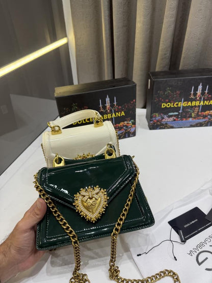 DOLC.E & GABBANA GREEN DEVOTION PREMIUM HAND BAG HEART PLAQUE WITH OG BOX PACKING