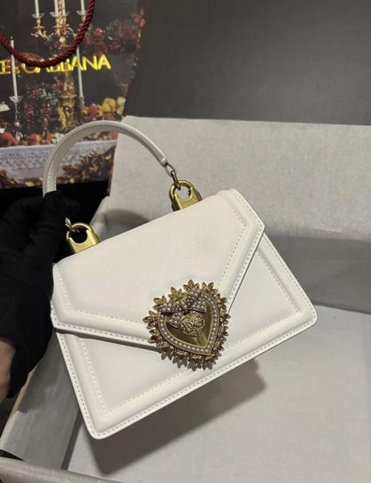 DOLC.E & GABBANA WHITE DEVOTION PREMIUM HAND BAG HEART PLAQUE WITH OG BOX PACKING