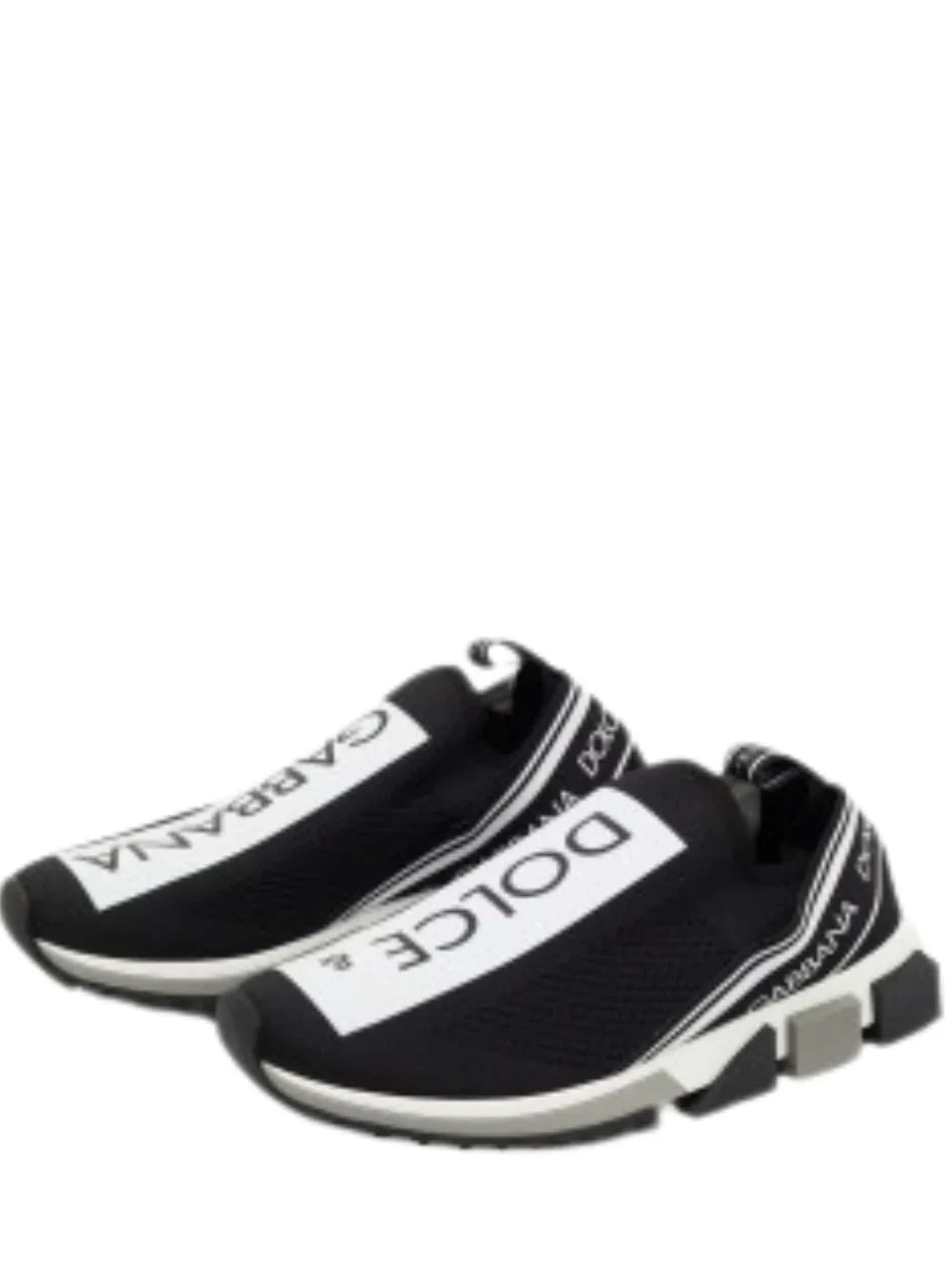 Dolce Gabbana Black White Slip On Sorrento Sneakers