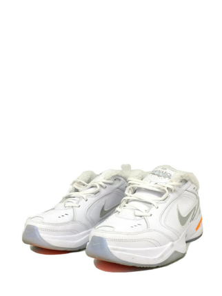 Nikee air monarch iv snow day white total orange metallic silver