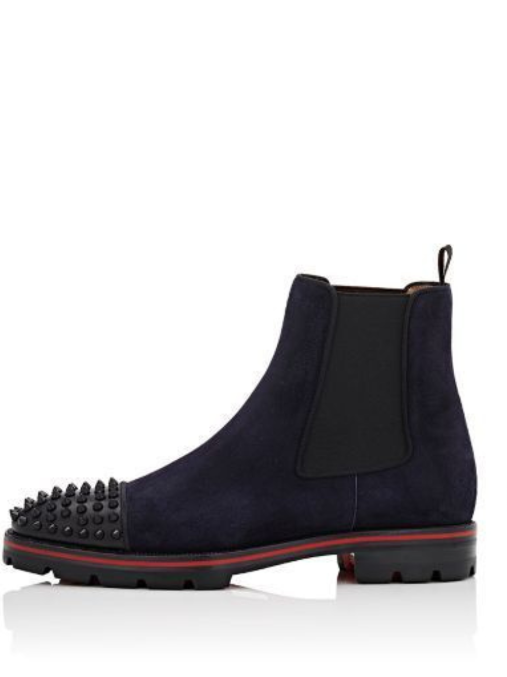 Christian Loubouti.n Spikes Suede Chelsea Boots Black n Premium
