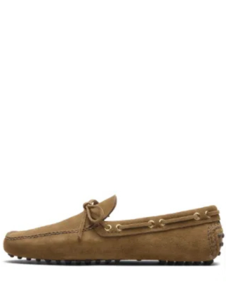 Louiss VUITTON suede embossed luxury loafer brown