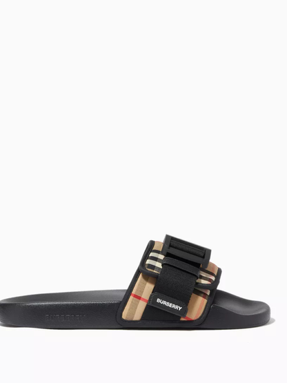 Bur_berry Buckles Strap Slides Black Premium