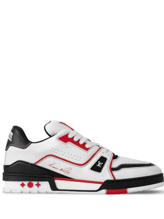 Louiss Vuittonn Lv Trainer White Red Black