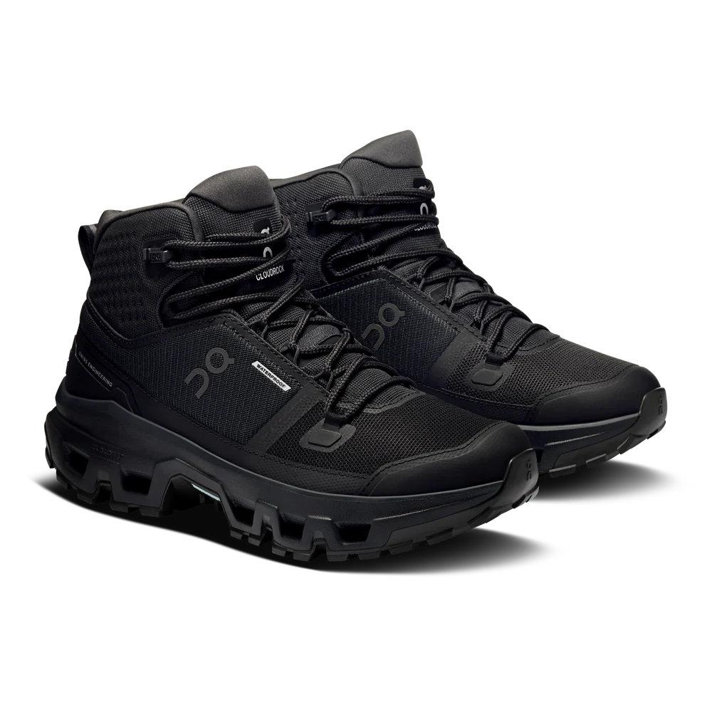 On Cloudrock Mid Waterproof Black Black (Women'S)